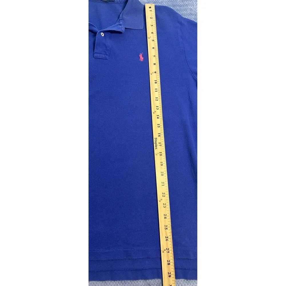Polo Ralph Lauren Polo Shirt Mens Blue Excellent Short Sleeve Pony Logo Large